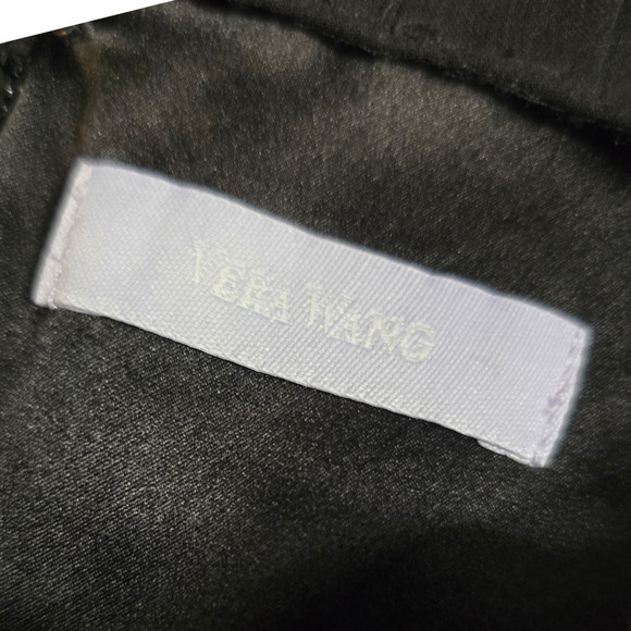 Nwt vintage y2k Vera Wang black silk midi dress size 10 medium beaded - Picture 7 of 11